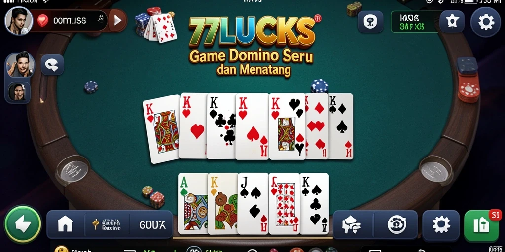 Tampilan menarik dari gameplay Domino di 77LUCKS.