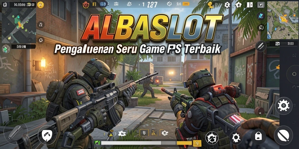Tampilan gameplay seru dari ALBASLOT di arena FPS.