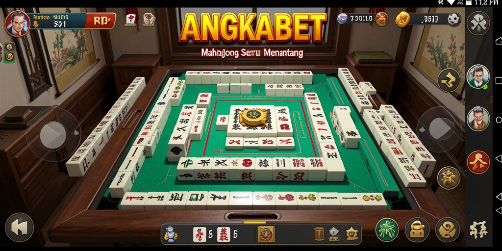 Tampilan gameplay ANGKABET dengan suasana Mahjong yang menarik.