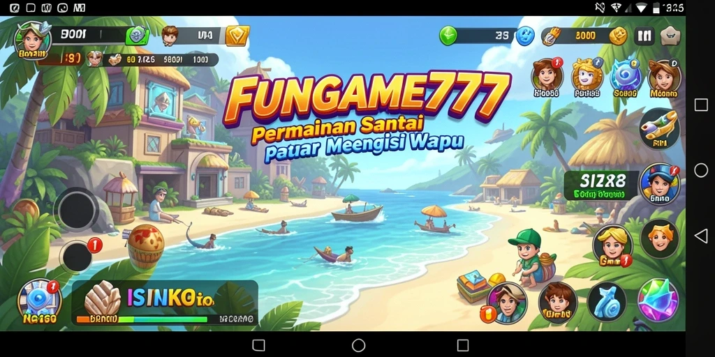Tampilan menarik gameplay FUNGAME777 dengan desain warna-warni.