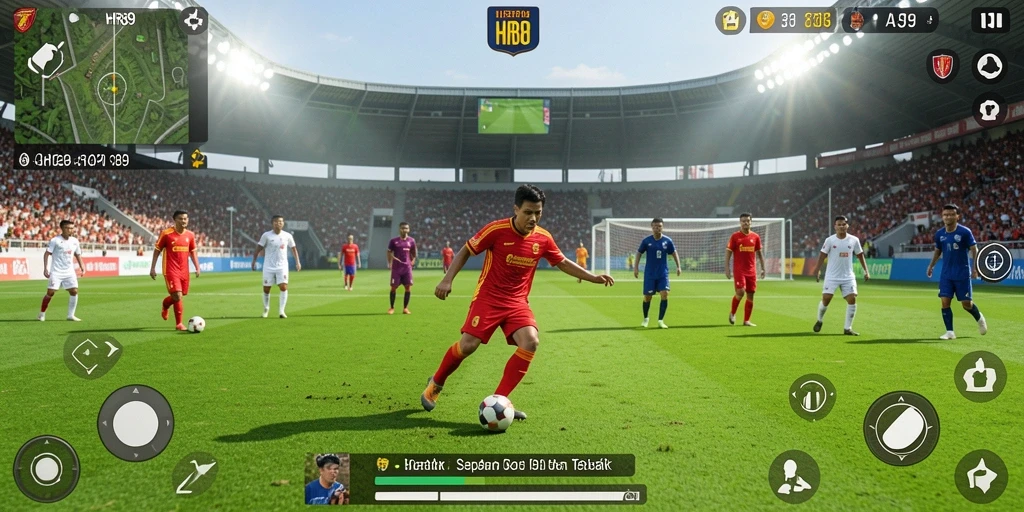 Gameplay sepak bola yang mendebarkan dan grafis menakjubkan.