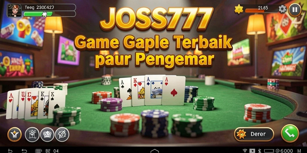 Screenshot utama JOSS777 menampilkan gameplay Gaple yang seru dan menarik.