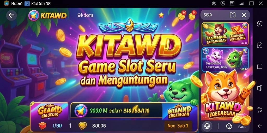 Tampilan gameplay Slot KITAWD yang menarik dan penuh warna.