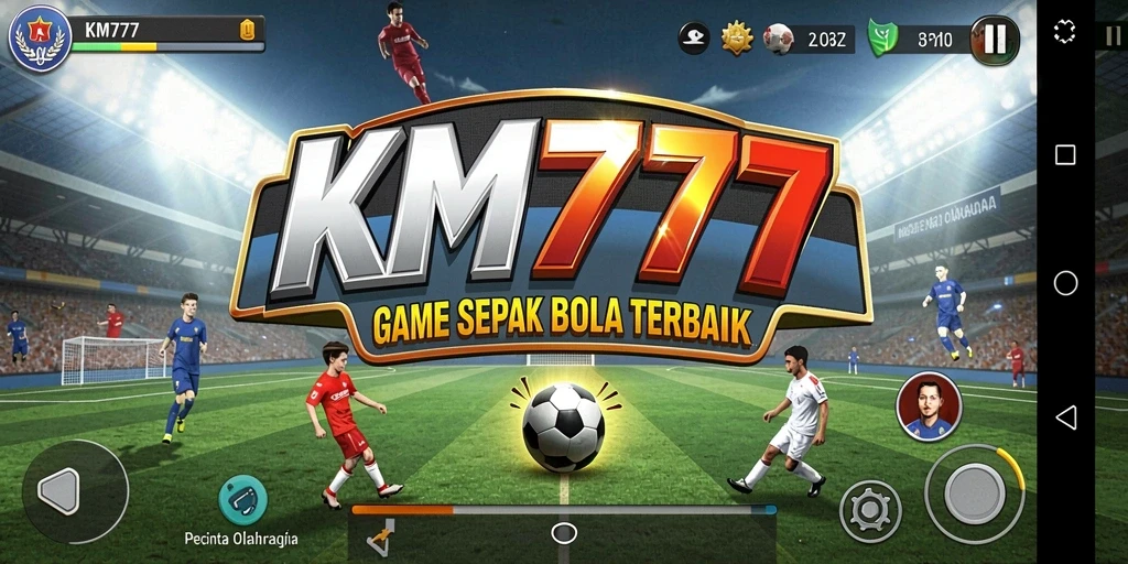 Tampilan gameplay seru dalam game sepak bola KM777.