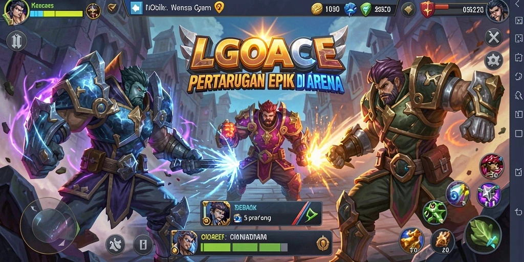 Tampilan gameplay LGOACE dengan aksi pertarungan yang mendebarkan.