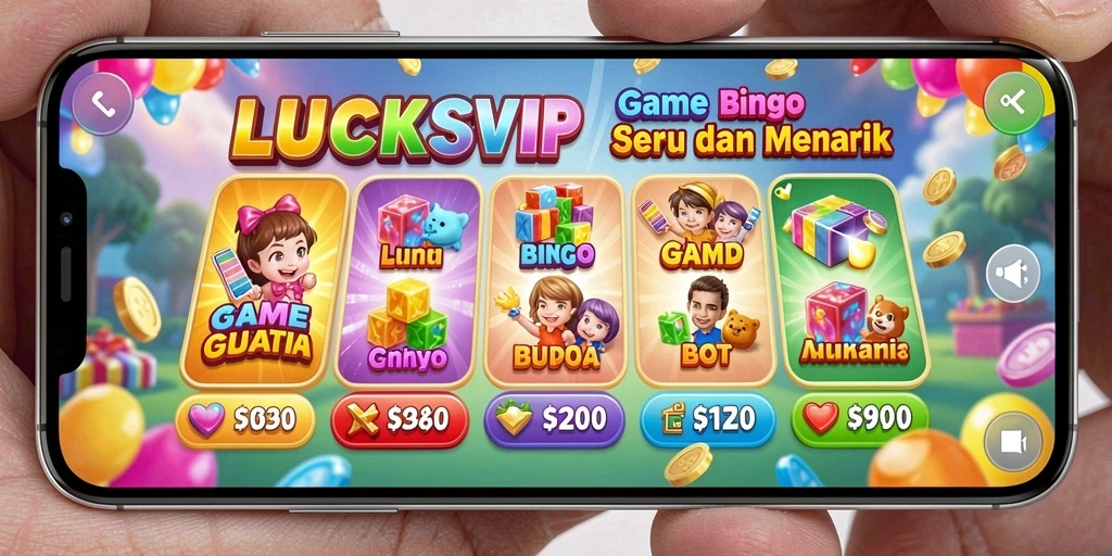 Screenshot gameplay LUCKSVIP yang menampilkan saat menarik nomor Bingo.