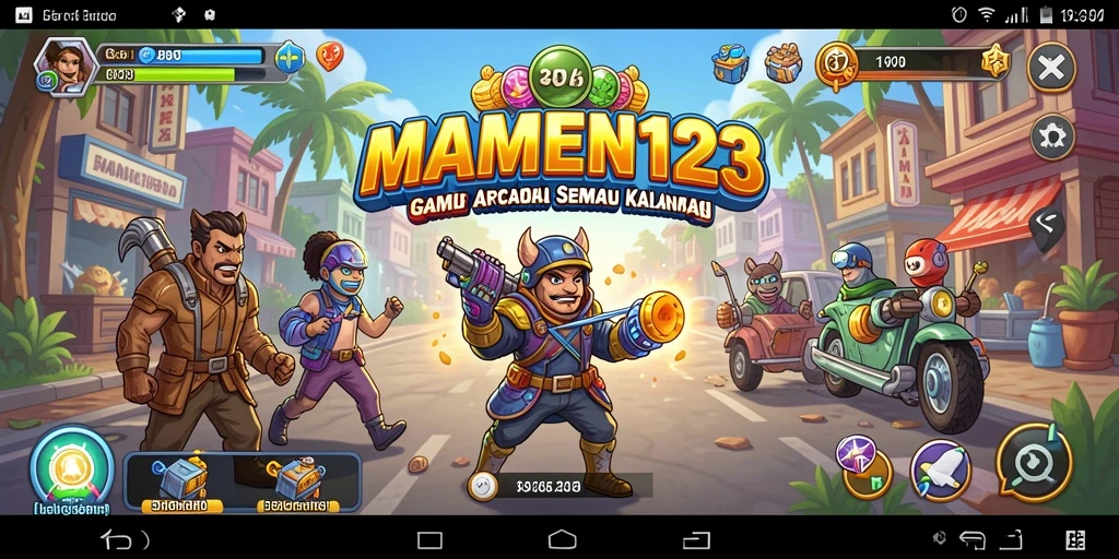 Screenshot MAMEN123 menampilkan aksi seru gameplay Arcade.