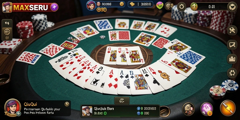 Tampilan gameplay QiuQiu yang seru dan interaktif.