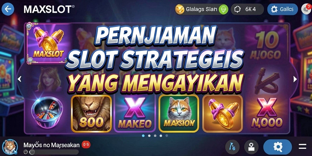 Tampilan gameplay menarik dari MAXSLOT dengan slot interaktif dan tema yang bervariasi.
