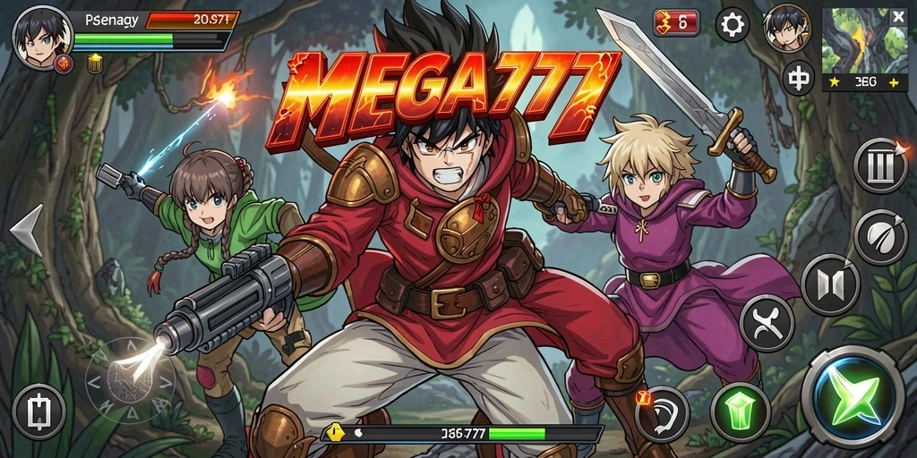 Gameplay seru MEGA777 dengan karakter Anime menarik.