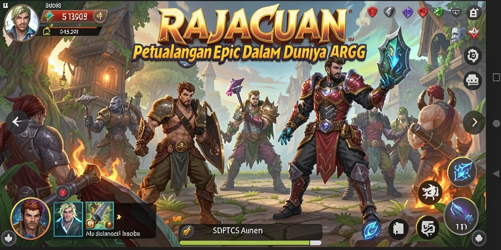Tampilan menarik dari gameplay ARPG dalam RAJACUAN yang memukau.