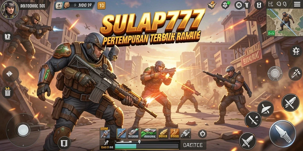 Tampilan gameplay SULAP777 yang menegangkan dan seru dalam pertempuran Battle Royale.