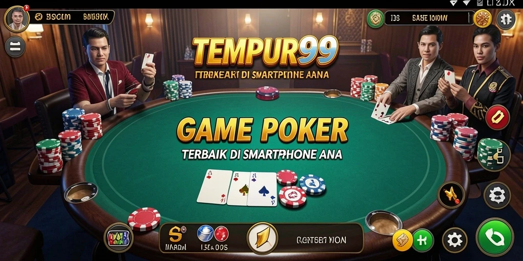 Tampilan gameplay seru di TEMPUR99 dengan berbagai jenis permainan poker.