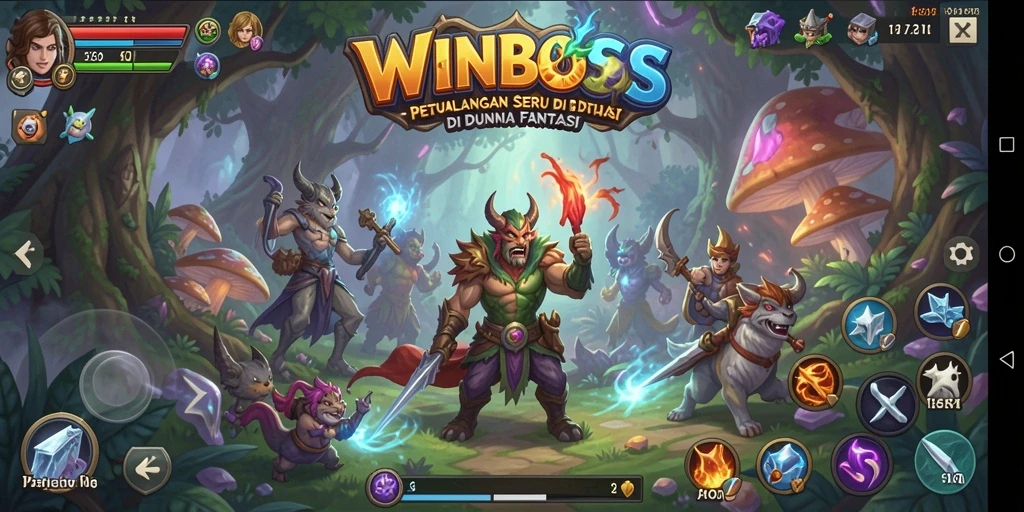 Tampilan gameplay <strong>WINBOSS</strong> menampilkan petualangan yang penuh warna dan tantangan.